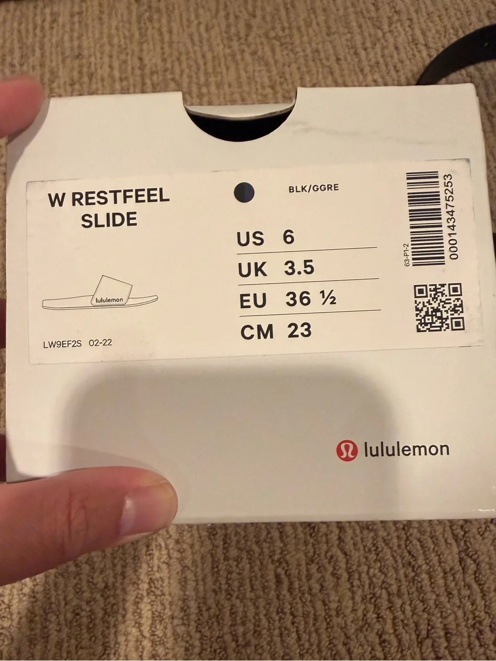 NIB Lululemon Black Slide Restful Sandals Slip-On Comfort Size 6